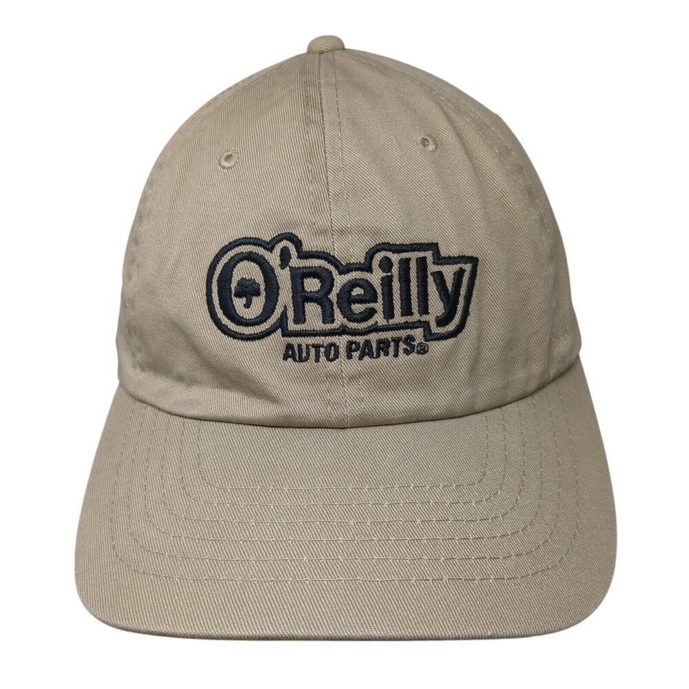 O'Reilly Auto Parts Strapback Hat Tan One Size Adjustable Embroidered Cotton